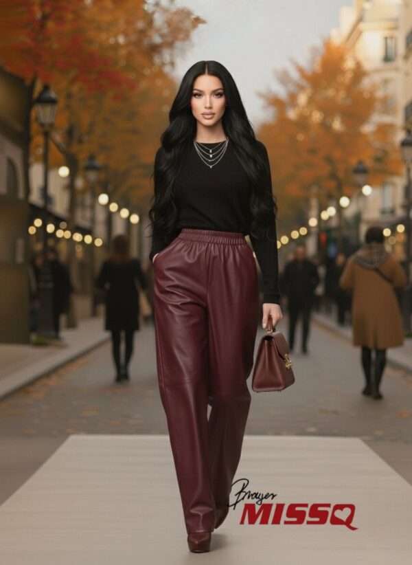 MISSQ burgundy Mont nohavice